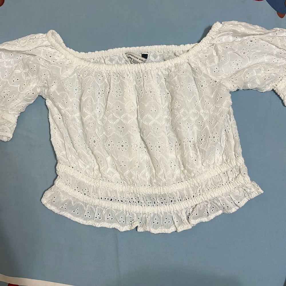 American Eagle Outfitters White Crop Top